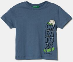 Benetton gyerek pamut póló nyomott mintás, 3I1XG10IJ - kék 98