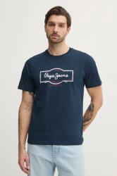 Pepe Jeans pamut póló DAXTON TEE sötétkék, férfi, nyomott mintás, PM509786 - sötétkék M
