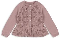 Konges Sløjd gyerek pamut kardigán CABBY FRILL CARDIGAN GOTS rózsaszín, KS102411 - rózsaszín 86