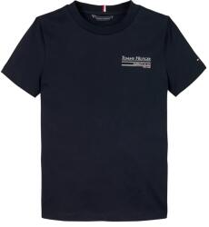 Tommy Hilfiger gyerek pamut póló sötétkék, nyomott mintás, KB0KB09537 - sötétkék 176