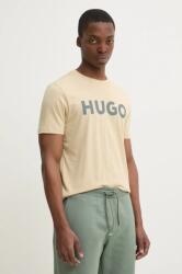 HUGO pamut póló fekete, férfi, nyomott mintás, 50467556 - bézs XL - answear - 12 990 Ft