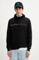 Tommy Hilfiger pamut melegítőfelső fekete, férfi, nyomott mintás, kapucnis, DM0DM20847 - fekete XXL