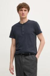 rag & bone pamut póló sötétkék, férfi, sima, M000T906G - sötétkék XXL