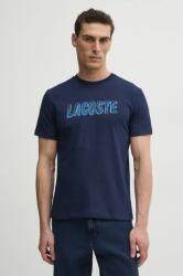 Lacoste t-shirt sötétkék, férfi, nyomott mintás, TH8916 - sötétkék XL