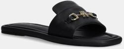 Tommy Hilfiger bőr papucs LEATHER HORSEBIT MULE fekete, női, FW0FW08420 - fekete Női 38