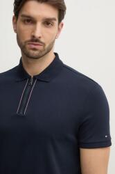 Tommy Hilfiger pamut póló sötétkék, sima, MW0MW38487 - sötétkék XL
