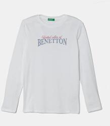 Benetton gyerek pamut hosszú ujjú felső fehér, 3I9WC10MY - fehér 160