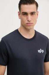 Alpha Industries pamut póló fekete, férfi, nyomott mintás, 148516 - sötétkék XL