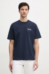 Red Bull Racing x Pepe Jeans pamut póló ABSTRACT RELIEF TEE sötétkék, férfi, nyomott mintás, RM500018 - sötétkék L