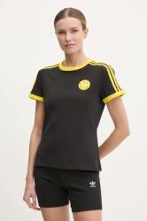 Adidas t-shirt X Smiley női, fekete, JD2738 - fekete L