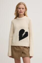 Zadig&Voltaire gyapjú pulóver női, bézs, KWSW02767 - bézs L