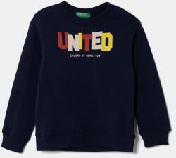 Benetton gyerek melegítőfelső pamutból sötétkék, nyomott mintás, 3J70G10HW - sötétkék 98