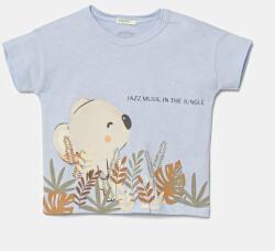 Benetton baba pamut póló nyomott mintás, 3I1XA105R - kék 74
