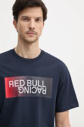 Red Bull Racing x Pepe Jeans pamut póló OMBRE LOGO TEE sötétkék, férfi, nyomott mintás, RM500019 - sötétkék XXL
