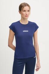 adidas t-shirt Essentials Linear női, sötétkék, JG8658 - sötétkék M