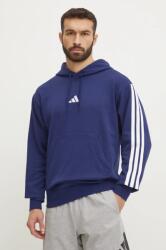 Adidas felső Essentials sötétkék, férfi, nyomott mintás, kapucnis, JD1872 - sötétkék XL