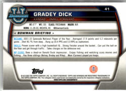 Topps 2022-23 Bowman Chrome University #41 Gradey Dick