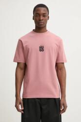 HUGO t-shirt rózsaszín, férfi, nyomott mintás, 50530434 - rózsaszín L
