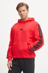 Adidas felső Essentials piros, férfi, nyomott mintás, kapucnis, JE6298 - piros XL