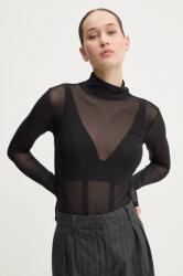 HUGO BOSS hosszú ujjú női, félgarbó nyakú, fekete, 50534053 - fekete L