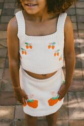 Tinycottons gyerek pamut szoknya STRAWBERRIES SKIRT bézs, mini, egyenes, SS25-305 - bézs 104