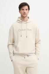 Calvin Klein pamut melegítőfelső bézs, férfi, nyomott mintás, kapucnis, K10K114257 - bézs S