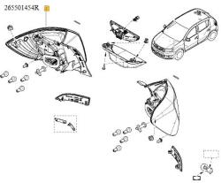 Original Renault Lampa spate ORIGINAL RENAULT 265501454R (265501454R)