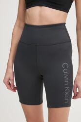 Calvin Klein Performance edzős rövidnadrág szürke, nyomott mintás, magas derekú, LVGWS5L708 - szürke S