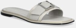Calvin Klein bőr papucs FLAT SLIDE W/BUCKLE - LTH bézs, női, HW0HW02490 - bézs Női 38