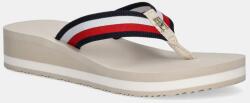 Tommy Hilfiger flip-flop TH CORP MID WEDGE BEACH SANDAL bézs, női, éksarkú, FW0FW08517 - bézs Női 40