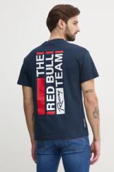 Red Bull Racing x Pepe Jeans pamut póló REDBULL TEAM TEE sötétkék, férfi, sima, RM500014 - sötétkék M