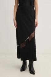 Zadig&Voltaire selyem szoknya fekete, maxi, egyenes, WWSK00364 - fekete 38