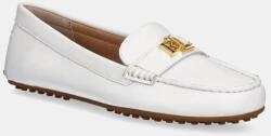 Lauren Ralph Lauren bőr mokaszin Barnsbury fehér, női, lapos talpú, 802852847024 - fehér Női 36