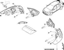 Original Renault Lampa spate ORIGINAL RENAULT 265552802R (265552802R)