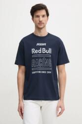 Red Bull Racing x Pepe Jeans pamut póló RACING HISTORY TEE sötétkék, férfi, nyomott mintás, RM500020 - sötétkék XXL