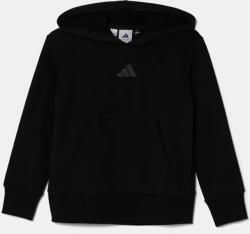 Adidas gyerek felső x Smiley World fekete, nyomott mintás, kapucnis, JJ3072 - fekete 140