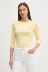 Tommy Hilfiger pamut hosszúujjú fekete, WW0WW40589 - sárga S