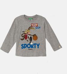 Benetton gyerek pamut hosszú ujjú felső x Looney Tunes szürke, nyomott mintás, 3ATNG10GY - szürke 82