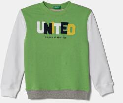 Benetton gyerek melegítőfelső pamutból zöld, nyomott mintás, 3J70G10HW - zöld 98 - answear - 6 590 Ft