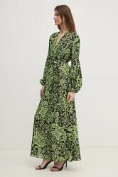Diane Von Furstenberg selyemkeverékes ruha zöld, maxi, egyenes, DVFDL4S031 - zöld L