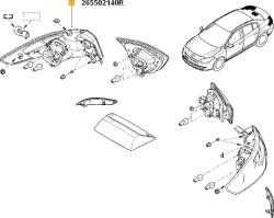 Original Renault Lampa spate ORIGINAL RENAULT 265502140R (265502140R)