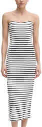 Calvin Klein Rochie Woven Label Rib Sleeveless J20J225263 0K4 brilliant white / ck black str