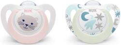 Nuk Силиконови залъгалки NUK - Star, Day/Night, 0 - 6 месеца, 2 броя, момиче (10730692_girl)