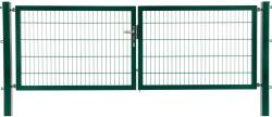  Kétszárnyú kapu Premium kétrudas panelkitöltés zöld 180 cm x 300 cm (041492)