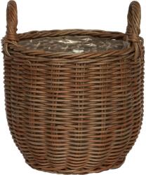Polirattan fogantyús kosár 27, 5 cm x 31, 5 cm barna (602880)