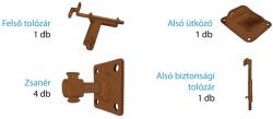  Intego Nagykapu tartozék szett, horganyzott barna színű 0, 31 x 0, 16 x 0, 10 m