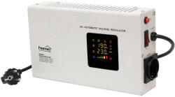 Home AVR2000S feszültségstabilizátor, 2000VA, automatikus működés, vékony kivitel, falra szerelhető, színes digitális kijelző, teljeskörű meghibásodás elleni védelem (AVR2000S)