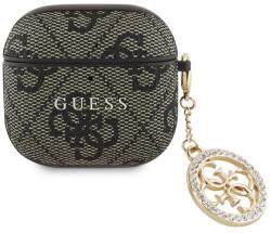 GUESS 4G Script PC/PU Charm Pouzdro pro AirPods 4 Brown