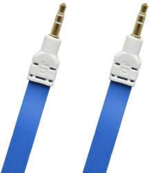 mobilNET AUX kék lapos 3m kábel 2x3.5mm jack (ECO csomagolás)