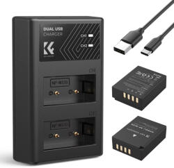 K& F Concept dupla töltő és 2db NP-W126 akkumulátor (KF-28-0030)